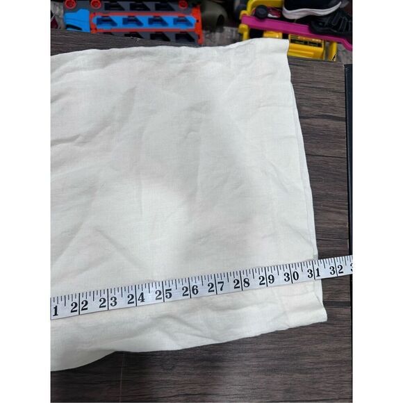 J. Jill Cream Linen Button Zip Fly Wide Leg Beachy Coastal Pants Size 18 Summer - Picture 16 of 16